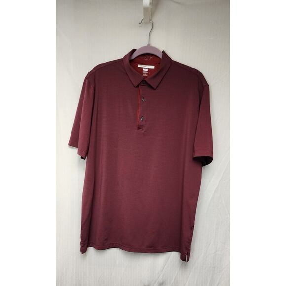 Greg Norman Men's Short Sleeve Polo Shirt Play Dry Red Striped Size Large - Picture 3 of 7